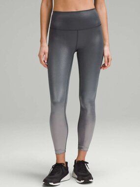 Lululemon High Rise Wunder Train Tight 25" Gradient Foil Grey